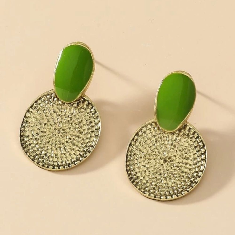 Green statement Earrings 